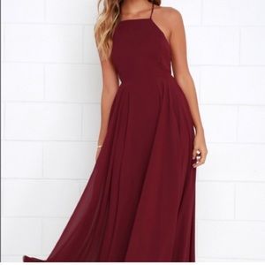 Lulus burgundy maxi dress